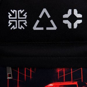 Рюкзак текстильный c карманом «Машинка», светоотр. элементы, 27 х 23 х 10 см