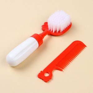 Набор расчёсок «Мяу», 2 предмета: расчёска с зубчиками + щётка, МИКС
