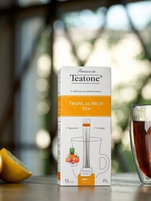 Черный чай Аромат тропических фруктов TEATONE в стиках (15шт*1,8г)