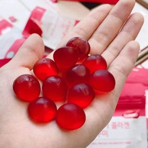 Жевательные конфеты с низкомолекулярным коллагеном, гранатом и витамином С Pomegranate Small Molecular Collagen Vita C Gummy, 30 шт*6 упак