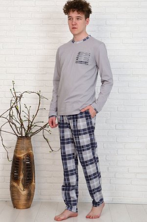 Пижама мужская "Бренд" (серый)