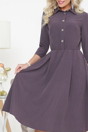 DStrend Платье фиолетовое в горошек Прямо в точку, соблазн