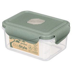КОНТЕЙНЕР ДЛЯ ХОЛОДИЛЬНИКА И МИКРОВОЛНОВОЙ ПЕЧИ С КЛАПАНОМ "ECO STYLE"  0,5Л (Зеленый флэк)