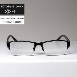 Готовые очки Восток 0056, цвет чёрный, отгибающаяся дужка, +5