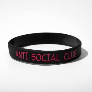 Силиконовый браслет Anti social club, цвет чёрно-розовый
