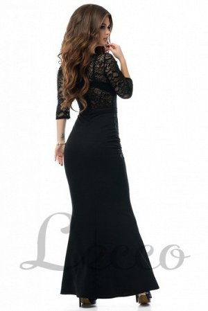 Платье Материал: креп-дайвинг + гипюр
Длина : 153 см.
Длина рукава: 40 см.
Цвет: чёрный