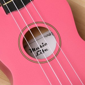 Укулеле сопрано Music Life UK-10, цвет розовый 54см