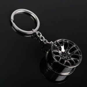 Брелок для ключей автомобиля Cartage, диск, металл, темный хром
