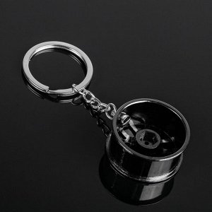 Брелок для ключей автомобиля Cartage, диск, металл, темный хром