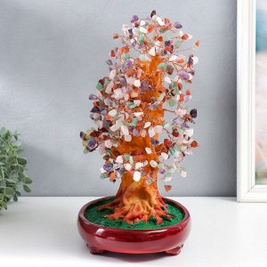Сувенир бонсай "Денежное дерево с разноцветными камушками" 450 камней 32х17х27 см