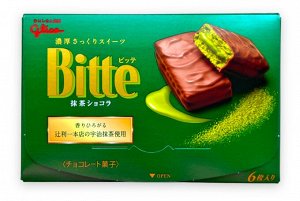 Glico BITTE Печенье в шоколаде (Матча и шоколад), 120 г