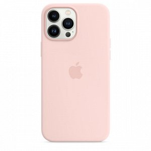 Чехол iPhone 13 Silicone Case MagSafe hi-copy, с яблоком, розовый