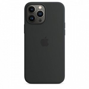 Чехол iPhone 13 Mini Silicone Case MagSafe hi-copy, с яблоком, черно-синий