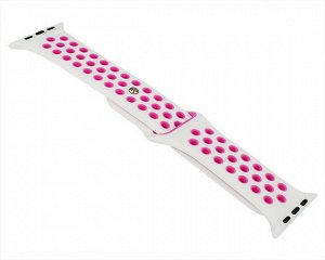 Ремешок Watch Series 42mm/44mm/45mm силиконовый Nike band белый/фиолетовый #5