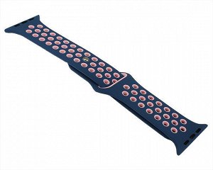 Ремешок Watch Series 42mm/44mm/45mm/49mm силиконовый Nike band синий/розовый #9