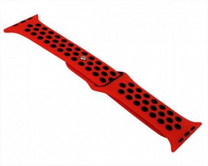 Ремешок Watch Series 42mm/44mm/45mm силиконовый Nike band красный/черный #11