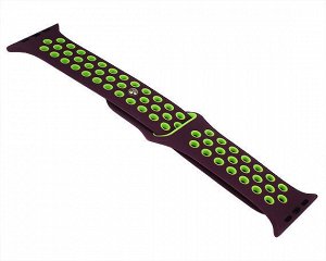 Ремешок Watch Series 42mm/44mm/45mm силиконовый Nike band фиолетовый/зеленый #15