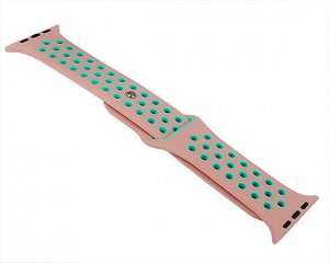 Ремешок Watch Series 42mm/44mm/45mm силиконовый Nike band розовый/зеленый #17