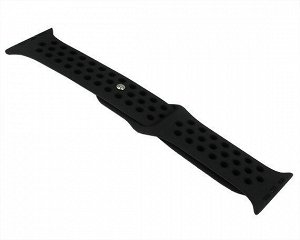 Ремешок Watch Series 42mm/44mm/45mm силиконовый Nike band темно-серый/черный #26