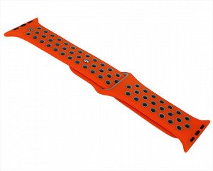 Ремешок Watch Series 42mm/44mm/45mm/49mm силиконовый Nike band оранжевый/серый #43