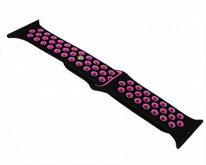 Ремешок Watch Series 38mm/40mm/41mm силиконовый Nike band черно-фиолетовый #6