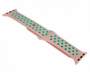 Ремешок Watch Series 38mm/40mm/41mm силиконовый Nike band розовый/зеленый #17
