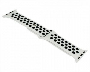 Ремешок Watch Series 38mm/40mm/41mm силиконовый Nike band белый/черный #19