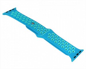 Ремешок Watch Series 38mm/40mm/41mm силиконовый Nike band голубой #22