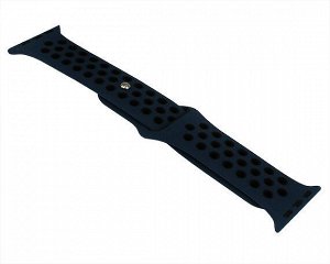 Ремешок Watch Series 38mm/40mm/41mm силиконовый Nike band темно синий/черный #25