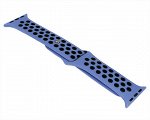 Ремешок Watch Series 38mm/40mm/41mm силиконовый Nike band синий/черный #34