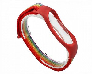 Ремешок Xiaomi Mi Band 7/5/6 Neylon loop красный/радуга #13