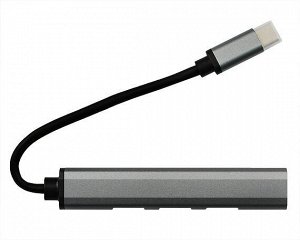 Type-C HUB Kstati U4-C 4 в 1 (Type-C - USB3.0+USB2.0*3) серый