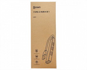 Type-C HUB Kstati U4-C 4 в 1 (Type-C - USB3.0+USB2.0*3) серый