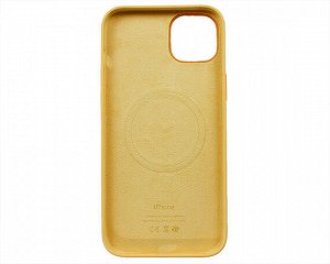Чехол iPhone 14 Plus Silicone Case MagSafe hi-copy, с яблоком, желтый