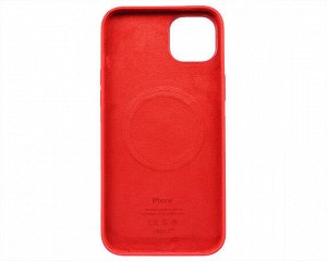 Чехол iPhone 14 Plus Silicone Case MagSafe hi-copy, с яблоком, красный