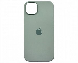 Чехол iPhone 14 Plus Silicone Case MagSafe hi-copy, с яблоком, мятный