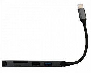 Type-C HUB Kstati BX5H 5 в 1 (Type-C - HDMI+USB3.0+USB2.0+SD+TF) серый