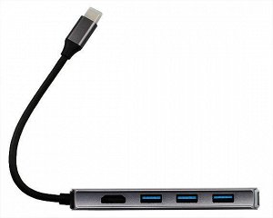 Type-C HUB Kstati mate8 8 в 1 (Type-C -
USB3.0*3+HDMI+AUDIO3.5mm+SD
+TF+PD) серый