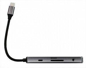 Type-C HUB Kstati mate8 8 в 1 (Type-C -
USB3.0*3+HDMI+AUDIO3.5mm+SD
+TF+PD) серый