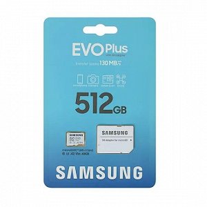Карта памяти MicroSD Samsung Evo Plus 512GB cl10 UHS-I U3 + SD, MB-MC512KA/EU (гарантия продавца)