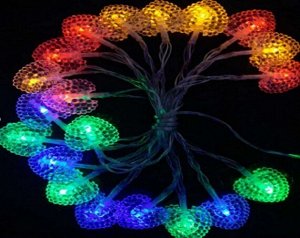 Гирлянда Хрустальное сердце, RGB, 3м, 20 лампочек, USB
