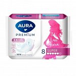Прокладки женские гигиенические Аура Aura Premium Super 8 шт