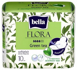 Прокладки женские гигиенические впитывающие Белла Зеленый чай Bella Flora 10 шт