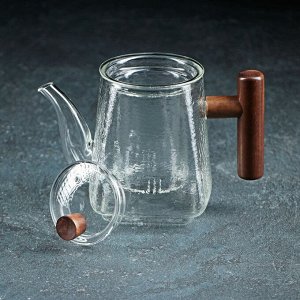 Чайник стеклянный заварочный «Тенби», 650 мл, 18x9,5x14 см, со стеклянным ситом