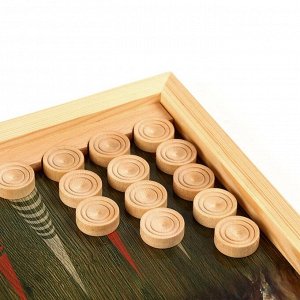 Нарды "Богатырь на распутье", деревянная доска 50 х 50 см, с полем для игры в шашки