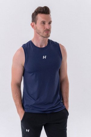 Мужская майка NEBBIA Functional Sporty Tank Top "Power" (Цвет тёмно-синий)(322)