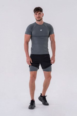 Мужская футболка NEBBIA Functional Slim-Fit T-shirt (Цвет серый)(324)