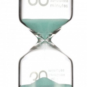 Песочные часы Happy time, на 30 минут, 12,5 х 4.5 см, бирюзовые