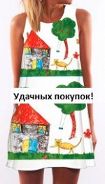 Мини-платье без рукавов с принтом Цвет: НА ФОТО