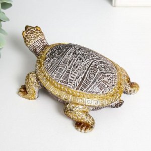 Сувенир полистоун "Черепаха сухопутная" с золотым узором 10,5х10,5х5,5 см